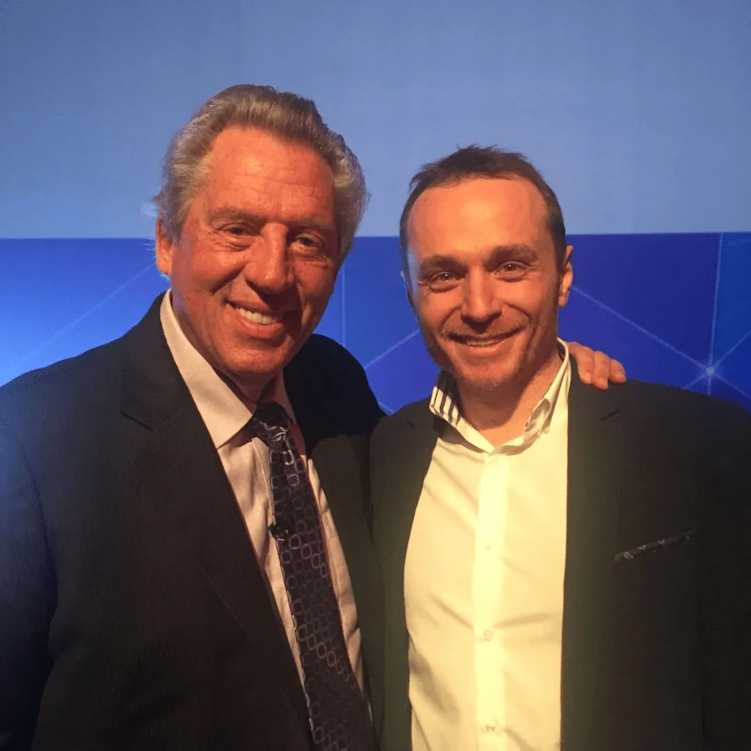 Andy Szekely with an international author and educator